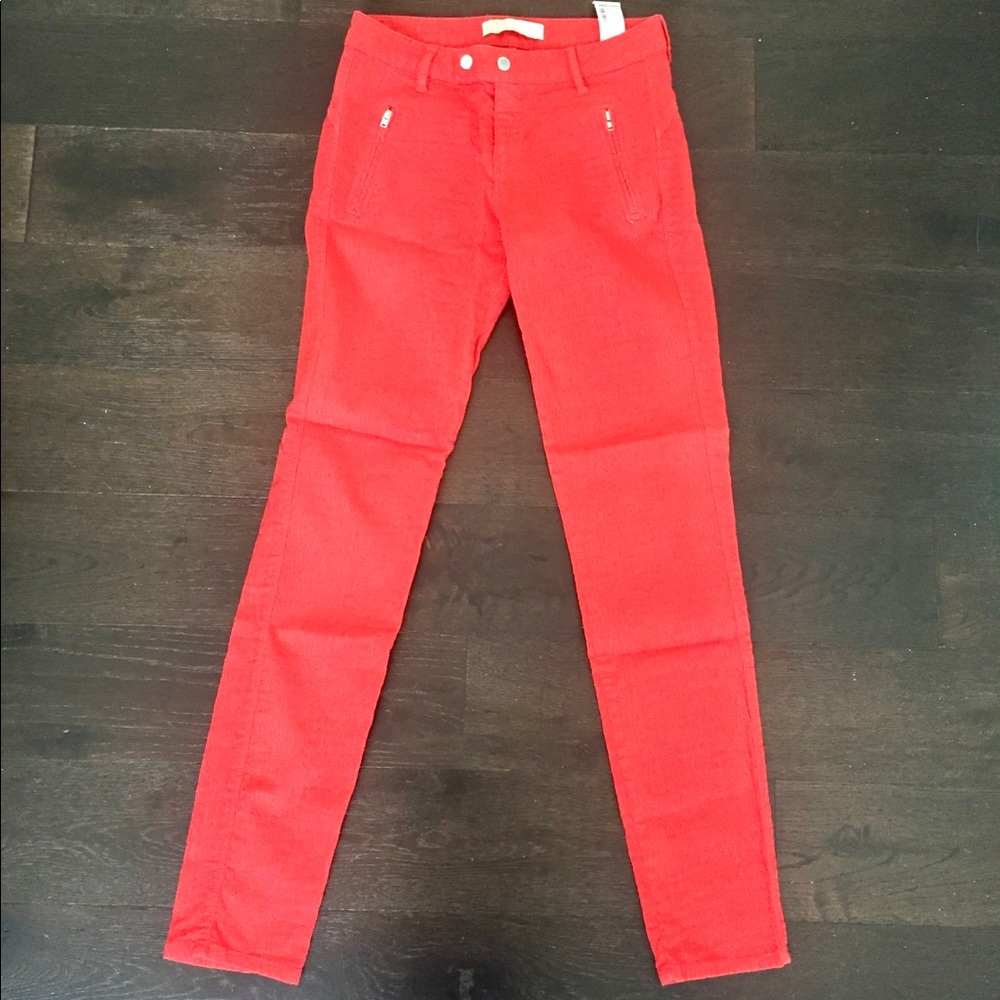 Zara Red Moto Pants